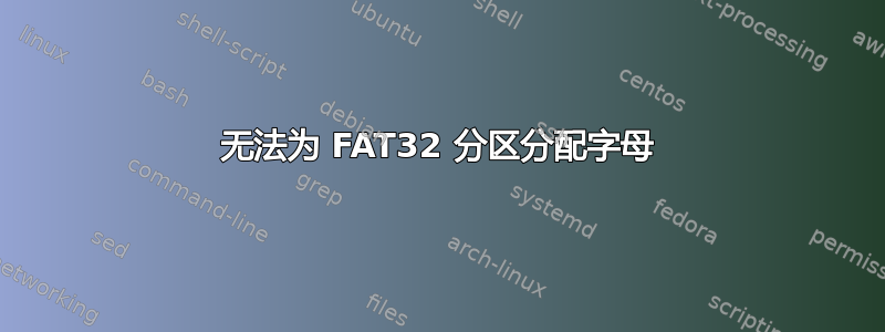 无法为 FAT32 分区分配字母