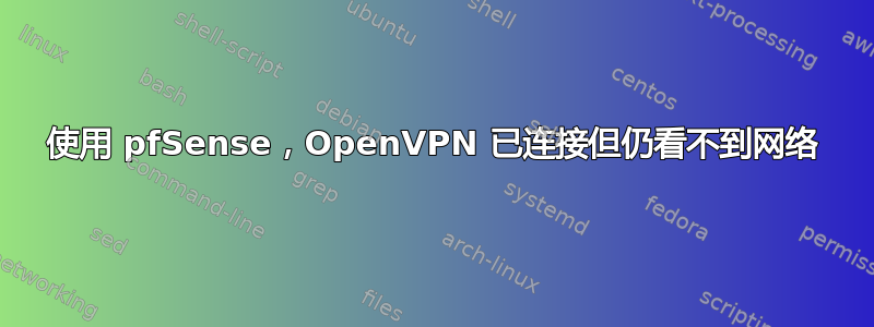 使用 pfSense，OpenVPN 已连接但仍看不到网络