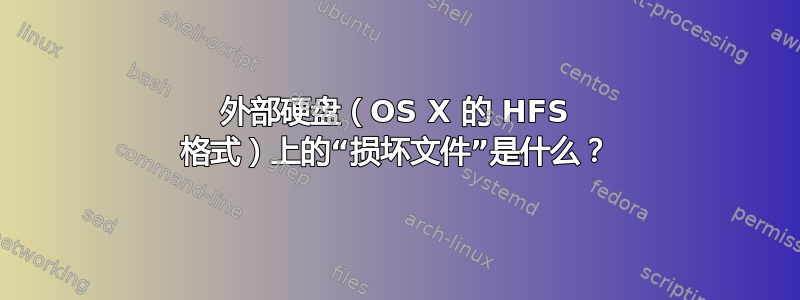 外部硬盘（OS X 的 HFS 格式）上的“损坏文件”是什么？