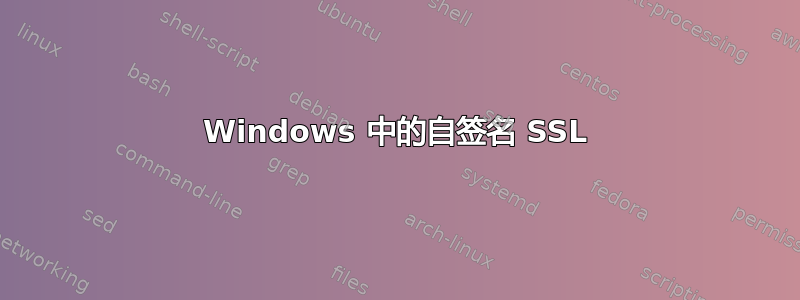 Windows 中的自签名 SSL