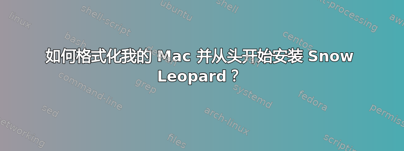 如何格式化我的 Mac 并从头开始安装 Snow Leopard？