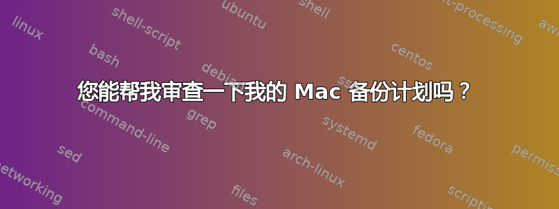 您能帮我审查一下我的 Mac 备份计划吗？