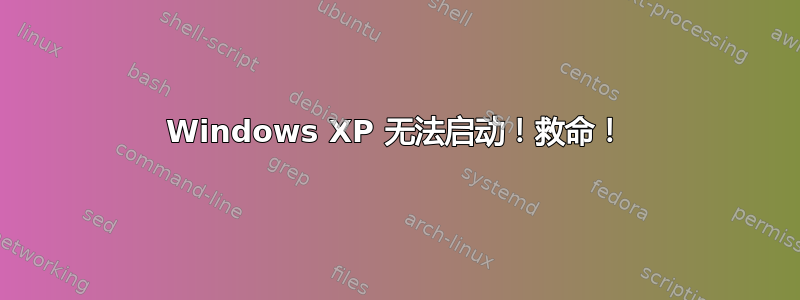 Windows XP 无法启动！救命！