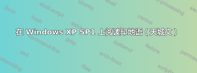 在 Windows XP SP1 上阅读印地语（天城文）