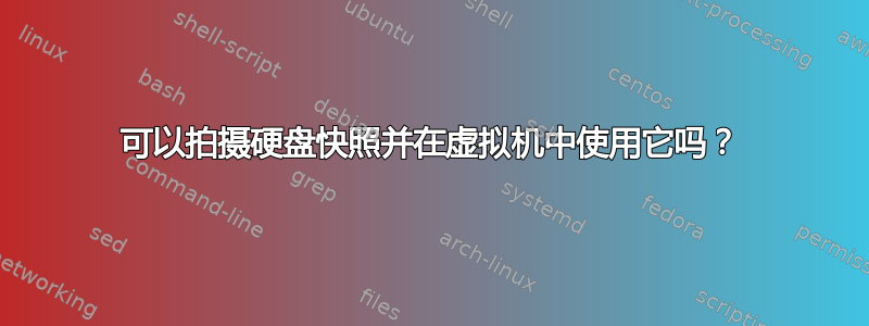 可以拍摄硬盘快照并在虚拟机中使用它吗？