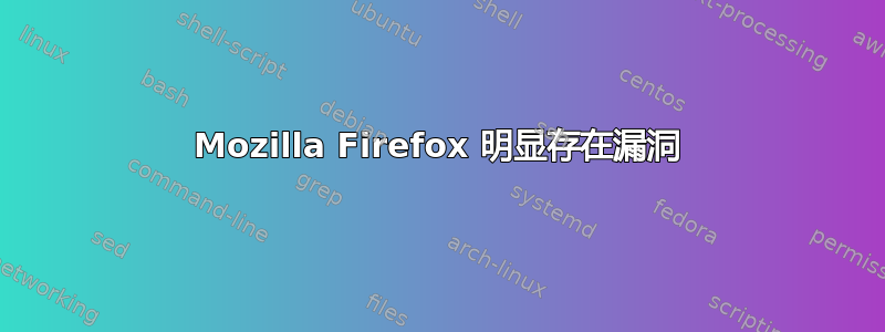 Mozilla Firefox 明显存在漏洞