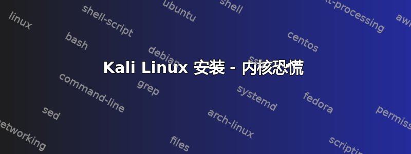 Kali Linux 安装 - 内核恐慌