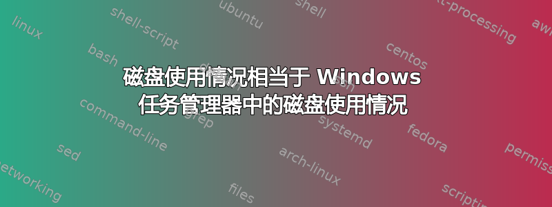 磁盘使用情况相当于 Windows 任务管理器中的磁盘使用情况