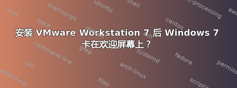 安装 VMware Workstation 7 后 Windows 7 卡在欢迎屏幕上？