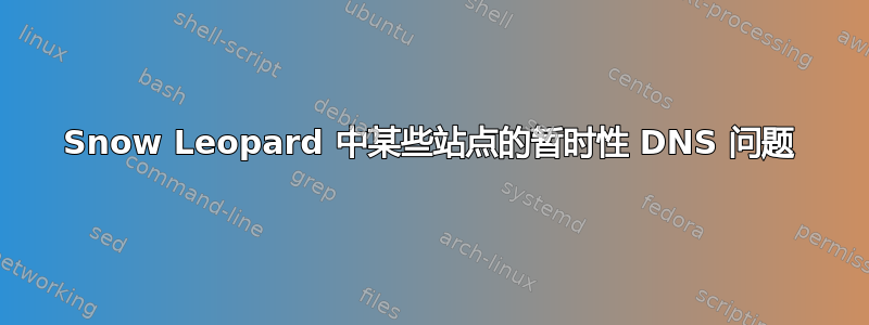 Snow Leopard 中某些站点的暂时性 DNS 问题