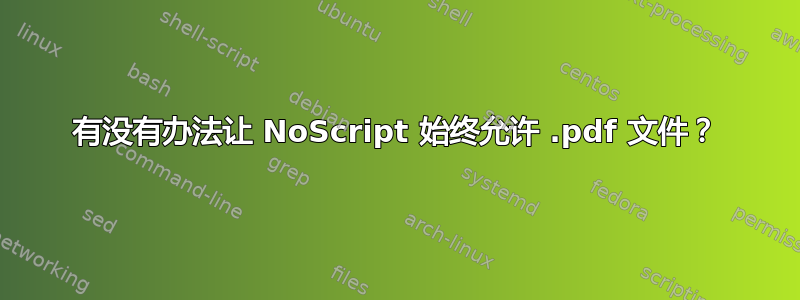 有没有办法让 NoScript 始终允许 .pdf 文件？