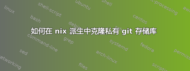 如何在 nix 派生中克隆私有 git 存储库