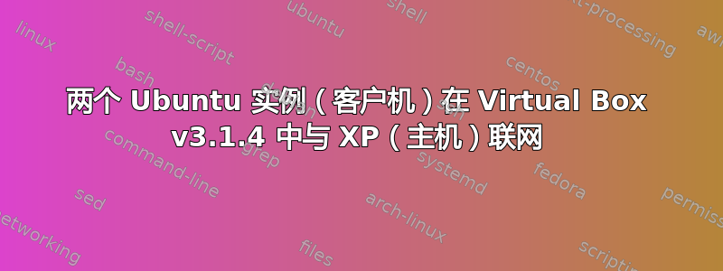 两个 Ubuntu 实例（客户机）在 Virtual Box v3.1.4 中与 XP（主机）联网