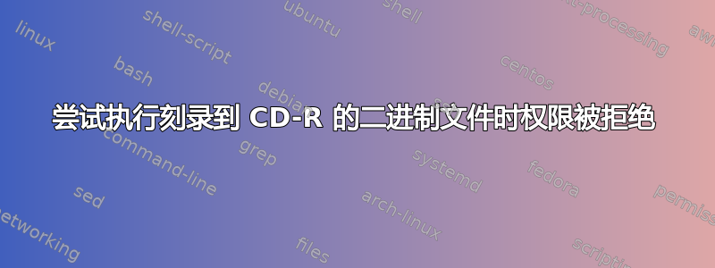 尝试执行刻录到 CD-R 的二进制文件时权限被拒绝