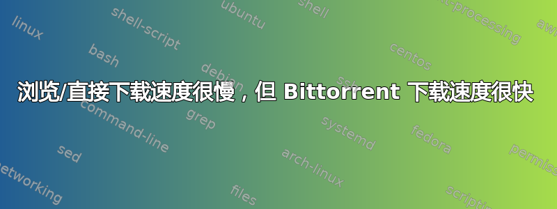 浏览/直接下载速度很慢，但 Bittorrent 下载速度很快