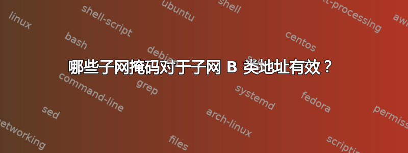 哪些子网掩码对于子网 B 类地址有效？