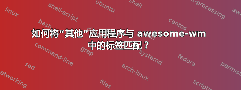 如何将“其他”应用程序与 awesome-wm 中的标签匹配？