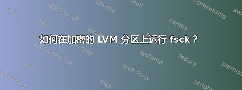 如何在加密的 LVM 分区上运行 fsck？