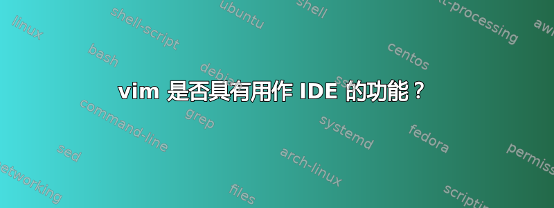 vim 是否具有用作 IDE 的功能？