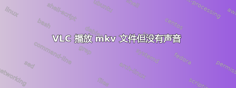 VLC 播放 mkv 文件但没有声音