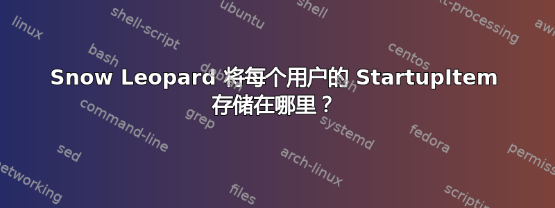 Snow Leopard 将每个用户的 StartupItem 存储在哪里？