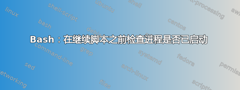 Bash：在继续脚本之前检查进程是否已启动