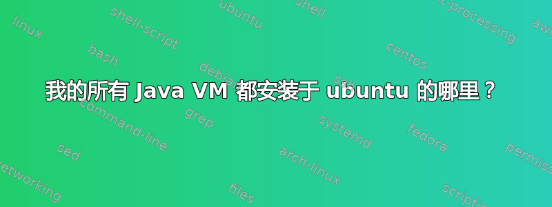 我的所有 Java VM 都安装于 ubuntu 的哪里？