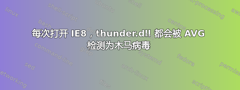 每次打开 IE8，thunder.dll 都会被 AVG 检测为木马病毒