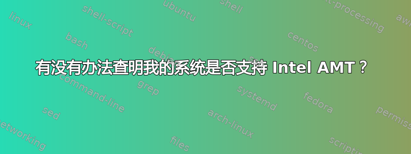 有没有办法查明我的系统是否支持 Intel AMT？