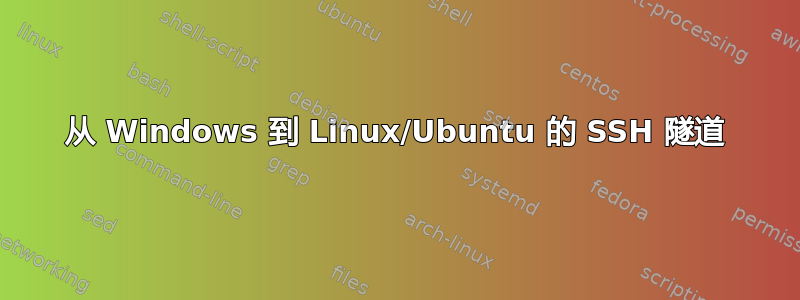 从 Windows 到 Linux/Ubuntu 的 SSH 隧道