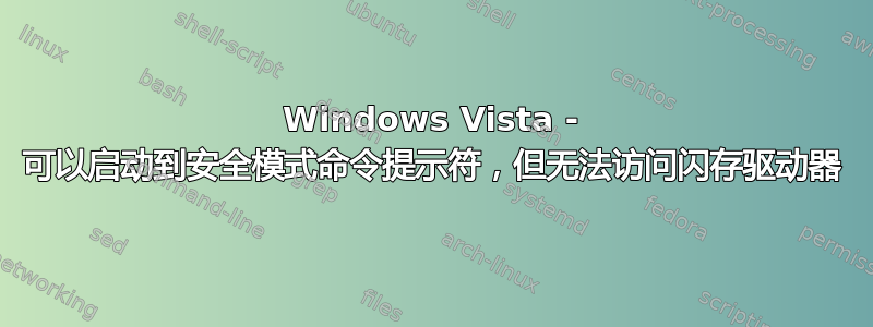 Windows Vista - 可以启动到安全模式命令提示符，但无法访问闪存驱动器