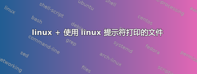 linux + 使用 linux 提示符打印的文件