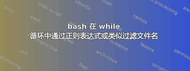 bash 在 while 循环中通过正则表达式或类似过滤文件名