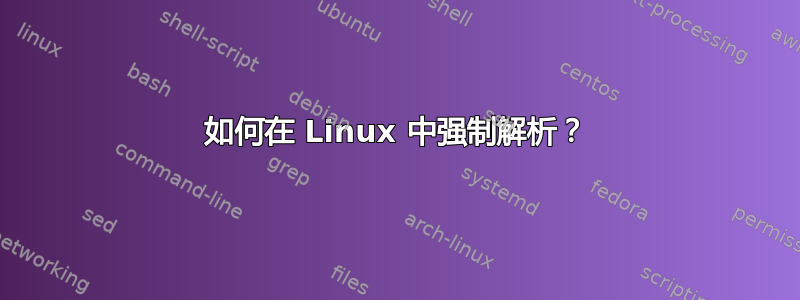 如何在 Linux 中强制解析？