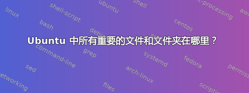 Ubuntu 中所有重要的文件和文件夹在哪里？