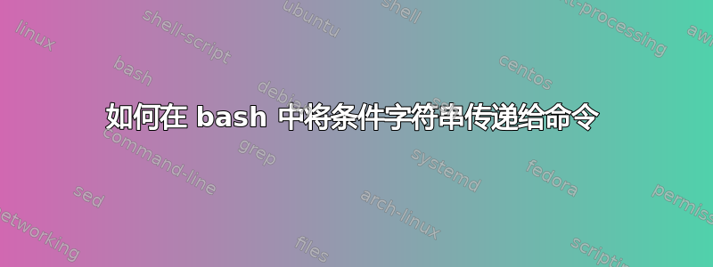 如何在 bash 中将条件字符串传递给命令