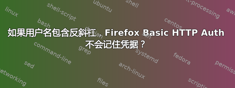 如果用户名包含反斜杠，Firefox Basic HTTP Auth 不会记住凭据？