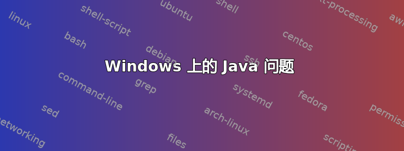 Windows 上的 Java 问题