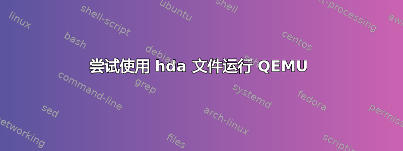 尝试使用 hda 文件运行 QEMU