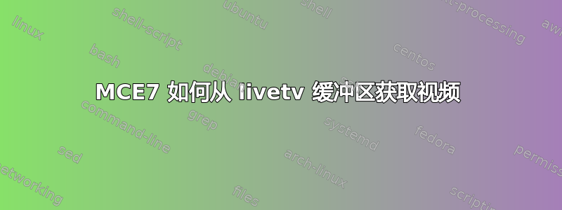 MCE7 如何从 livetv 缓冲区获取视频