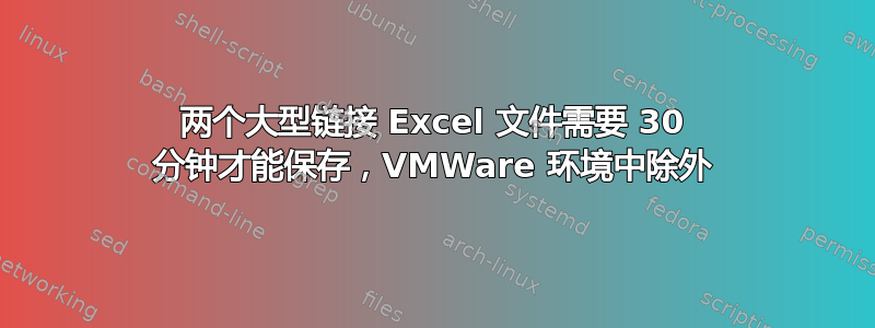 两个大型链接 Excel 文件需要 30 分钟才能保存，VMWare 环境中除外