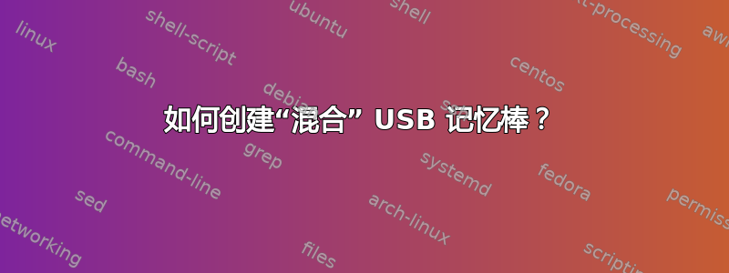 如何创建“混合” USB 记忆棒？