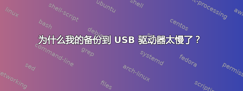 为什么我的备份到 USB 驱动器太慢了？