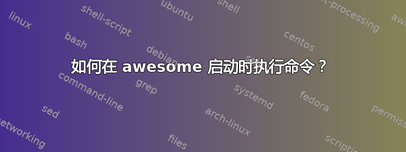 如何在 awesome 启动时执行命令？