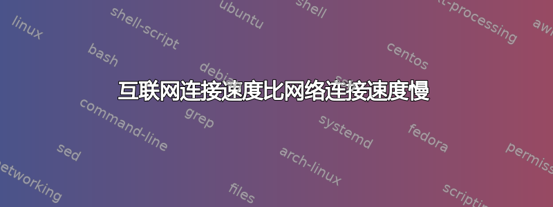 互联网连接速度比网络连接速度慢