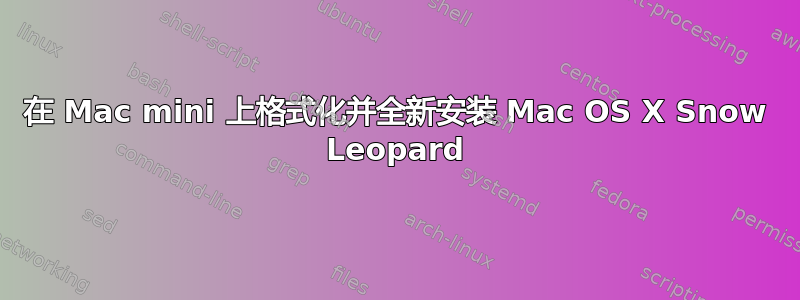 在 Mac mini 上格式化并全新安装 Mac OS X Snow Leopard