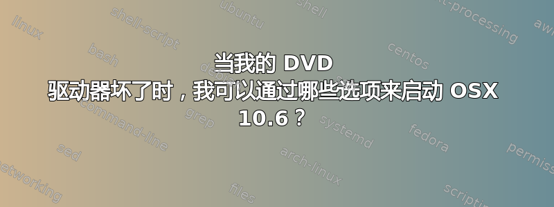 当我的 DVD 驱动器坏了时，我可以通过哪些选项来启动 OSX 10.6？