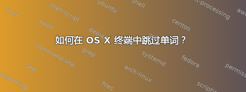 如何在 OS X 终端中跳过单词？