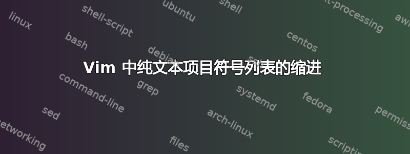 Vim 中纯文本项目符号列表的缩进