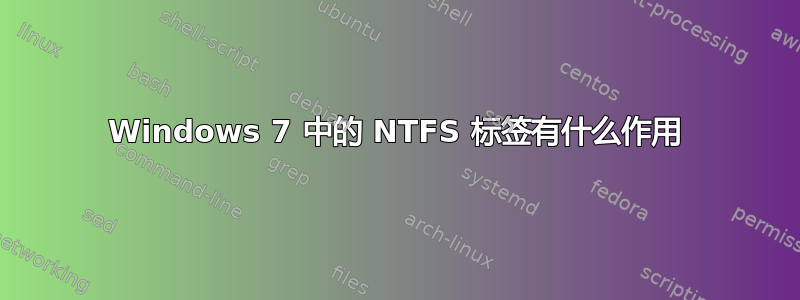 Windows 7 中的 NTFS 标签有什么作用